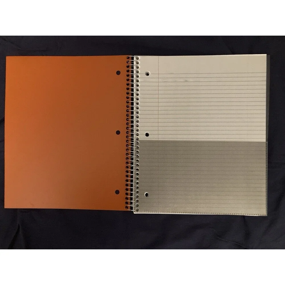College Ruled Spiral Notebook With Pocket | Orange Front Cover | 78 Sheets